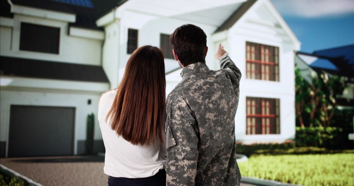 Veteran couple looking at their new home